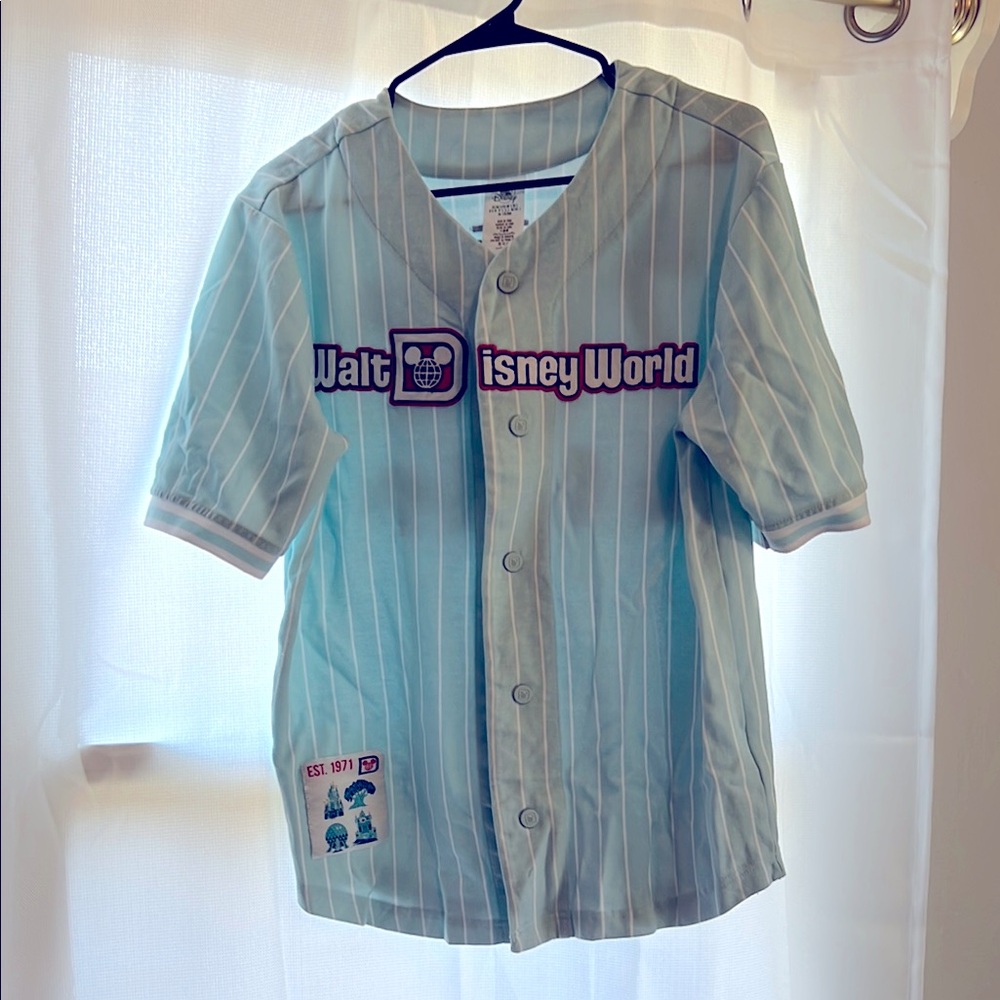 Disney Blue Striped Jersey adult Size Small